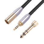 SB423M120-03 6.35mm + 3.5mm Male to Mini XLR 3pin Male Audio Cable, Length: 30cm, 6.35mm+3.5mm to Mini XLR