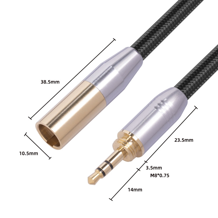 SB423M120-03 6.35mm + 3.5mm Male to Mini XLR 3pin Male Audio Cable, Length: 30cm, 6.35mm+3.5mm to Mini XLR
