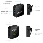 Yanmai GF525 2 in 1 Broadcast 2.4G Wireless Lavalier Microphone Mini Clip-on Mic with LED Display