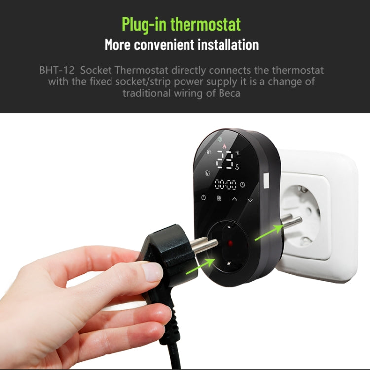 Plug-in LED Thermostat, EU Plug, BHT12-E, BHT12-EW