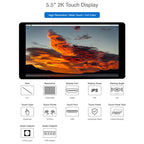 Waveshare Raspberry Pi 5.5 inch 2K Capacitive Touch LCD Display, 5.5 inch 2K
