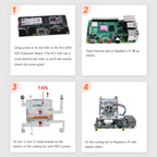 Waveshare Mini Tower NAS Kit for Raspberry Pi 4B Support Up to 2TB M.2 SATA SSD