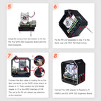 Waveshare Mini Tower NAS Kit for Raspberry Pi 4B Support Up to 2TB M.2 SATA SSD