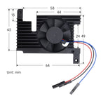 Waveshare Dedicated All-In-One Aluminum Alloy Cooling Fan, For Raspberry Pi 4B