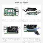 Waveshare Dedicated All-In-One Aluminum Alloy Cooling Fan, For Raspberry Pi 4B