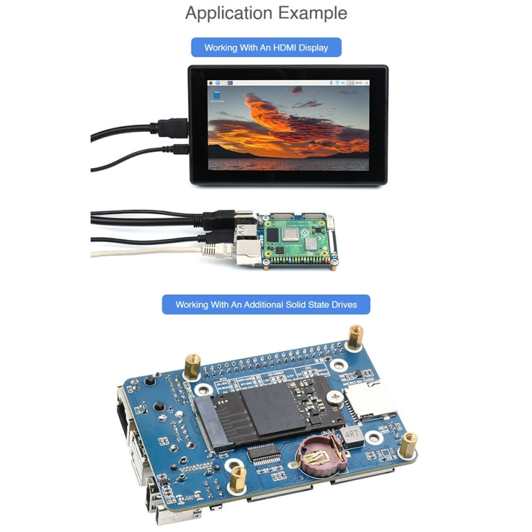 Waveshare Mini Base Board Designed for Raspberry Pi Compute Module 4, 23228