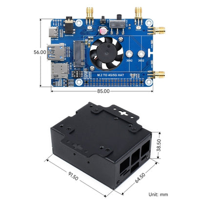 Waveshare SIM8262E-M2/SIM8202G-M2 5G HAT Multi-band For Raspberry Pi, Multi-band