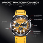 Ochstin 6042C Fashion Leather Waterproof Luminous Quartz Men Watch