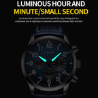 Ochstin 6042C Fashion Leather Waterproof Luminous Quartz Men Watch
