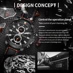 Ochstin 6045A Multifunctional Quartz Luminous Genuine Leather Men Watch
