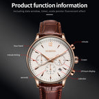 Ochstin 6050A Multifunctional Quartz Men Leather Watch