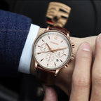 Ochstin 6050A Multifunctional Quartz Men Leather Watch