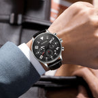 Multifunctional Quartz Men Leather Watch, Ochstin 6050B