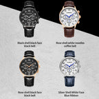 Multifunctional Quartz Men Leather Watch, Ochstin 6050E