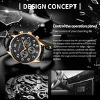 Multifunctional Quartz Men Leather Watch, Ochstin 6050E