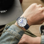Multifunctional Quartz Men Leather Watch, Ochstin 6050E