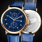 Multifunctional Quartz Waterproof Men Leather Watch, OCHSTIN 6076C
