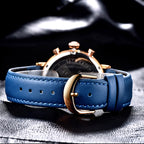 Multifunctional Quartz Waterproof Men Leather Watch, OCHSTIN 6076C