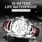 Multifunctional Quartz Waterproof Luminous Men Leather Watch, OCHSTIN 6097B