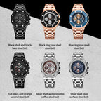 Multifunctional Quartz Waterproof Luminous Steel Strap Men Watch, OCHSTIN 6100D