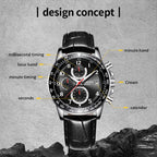 Multifunctional Quartz Waterproof Luminous Men Leather Watch, OCHSTIN 6112B