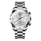 Multifunctional Quartz Waterproof Luminous Steel Strap Men Watch, OCHSTIN 6123B