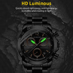 Multifunctional Quartz Waterproof Luminous Steel Strap Men Watch, OCHSTIN 6123B