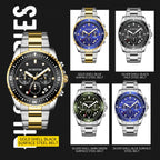 Multifunctional Quartz Waterproof Luminous Steel Strap Men Watch, OCHSTIN 7019C