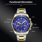 Multifunctional Quartz Waterproof Luminous Steel Strap Men Watch, OCHSTIN 7019C