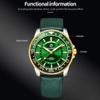 Multifunctional Quartz Waterproof Luminous Men Leather Watch, OCHSTIN 7019G