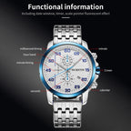 Multifunctional Quartz Waterproof Luminous Steel Strap Men Watch, OCHSTIN 7079