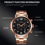 Men Fashion Steel Strap Multifunctional Quartz Watch, OCHSTIN 7243