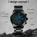 Fashion Steel Strap Multifunctional Quartz Men Watch, OCHSTIN 7244