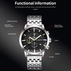 Fashion Steel Strap Multifunctional Quartz Men Watch, OCHSTIN 7248