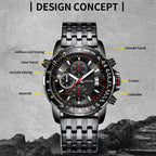 Fashion Steel Strap Multifunctional Quartz Men Watch, OCHSTIN 7261
