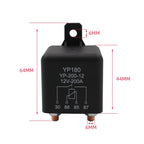 Car 4 Pin 12V 200A Starter Relay Switch, 4 Pin 12V 200A