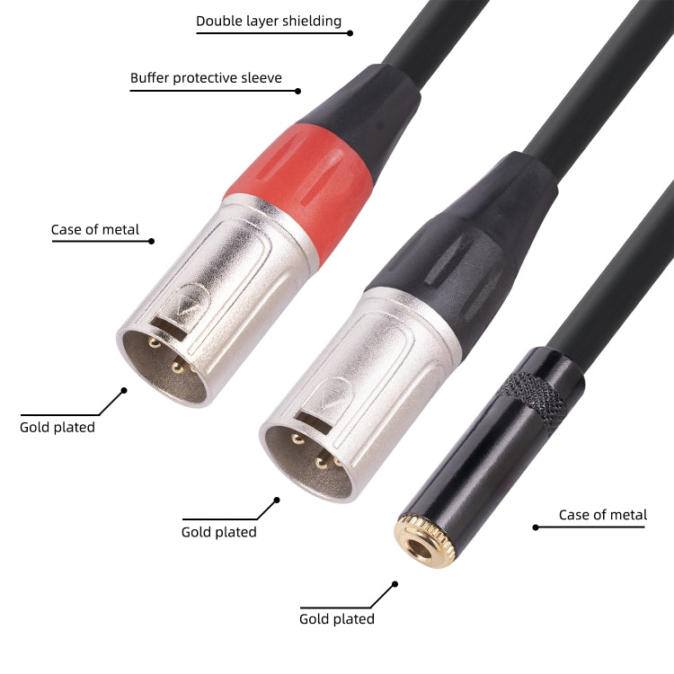 TC227YXK402-03 3.5mm Female to Dual XLR 3pin Male Audio Cable, Length: 30cm, 3.5mm F to 2 x XLR M