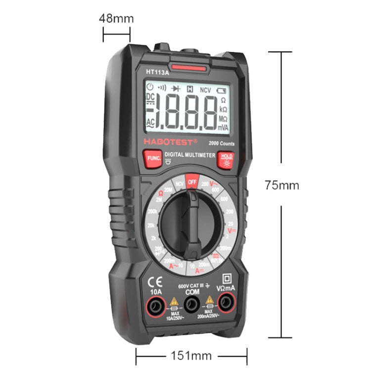 HABOTEST HT113C Automatic Range High-precision Digital Multimeter, HT113C