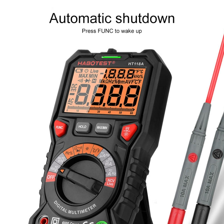 HABOTEST HT118A Handheld Double Backlight High-precision Automatic Digital Multimeter, HT118A