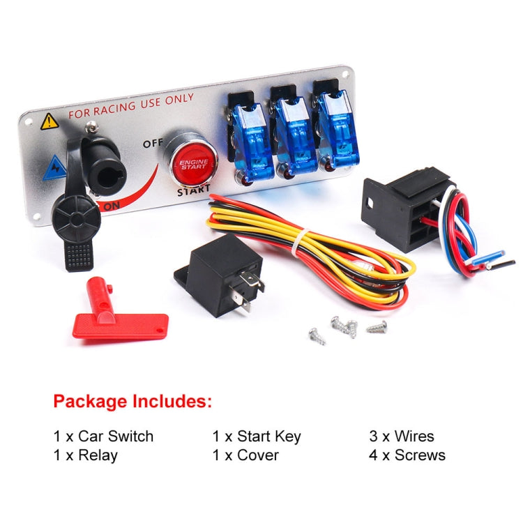 12V Racing Car LED Ignition Switch One Key Start Combination Panel, BX102248