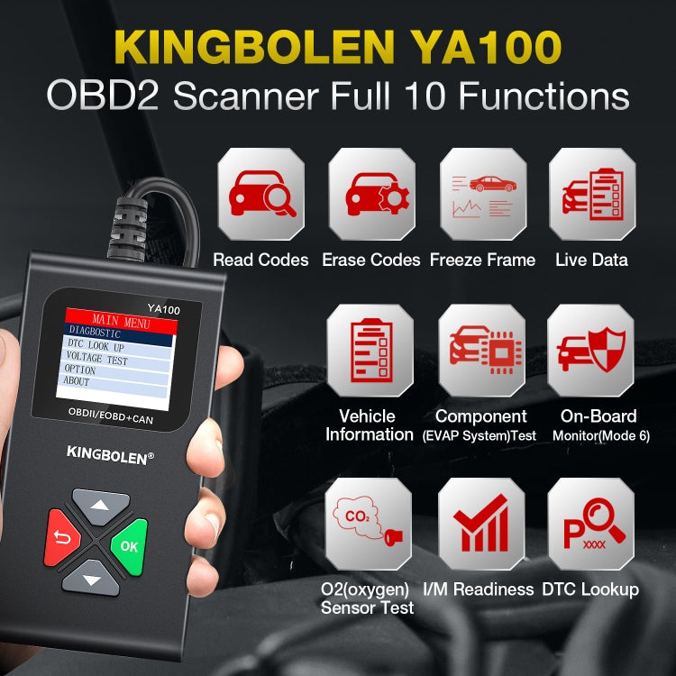 KINGBOLEN YA100 OBD2 Car Engine Fault Diagnosis Tool, YA100