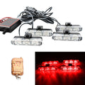 4 in 1 Car 12LEDs Grille Flash Lights Warning Lights with Wireless Remote Control, Red, Red White, Red Blue, Yellow, Yellow White, Blue, Blue White, White