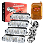 4 in 1 Car 12LEDs Grille Flash Lights Warning Lights with Wireless Remote Control, Red, Red White, Red Blue, Yellow, Yellow White, Blue, Blue White, White