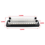 CP-3025 150A 12-48V RV Yacht Double-row 12-way Busbar with 28pcs Terminals, CP-3025