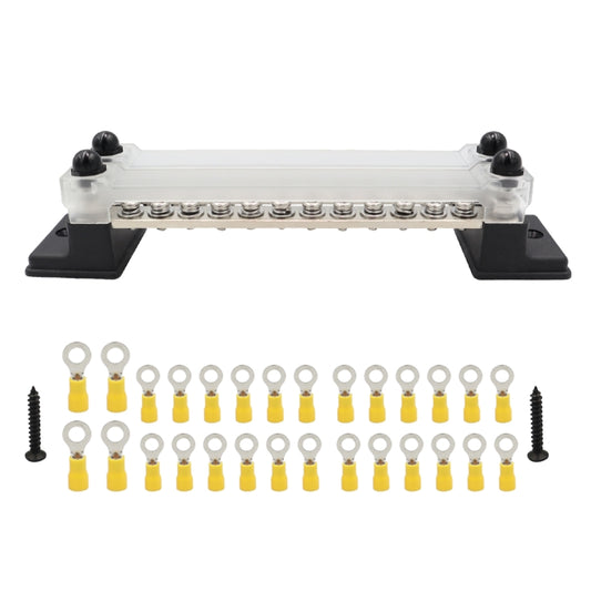 CP-3053 150A 12-48V RV Yacht Double-row 12-way Busbar with 28pcs Terminals, CP-3053