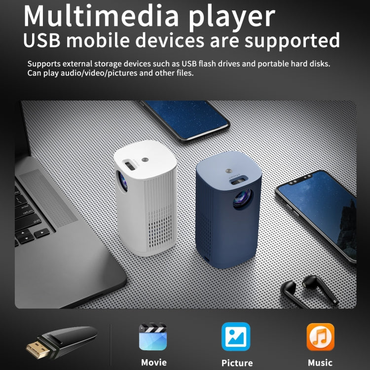 T1 480x360 800 Lumens Portable Mini LED Projector, Specification:US Plug, US Plug