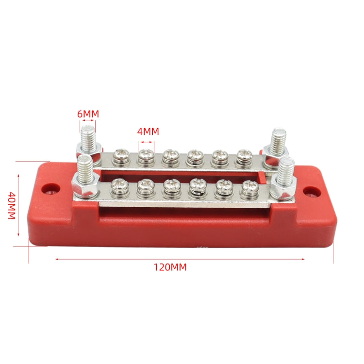 CP-3110 1 Pair 150A 12-48V RV Yacht Double-row 6-way Busbar, CP-3110