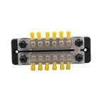 CP-3114 1 Pair 150A 12-48V RV Yacht Double-row 6-way Busbar with 32pcs Terminals, CP-3114
