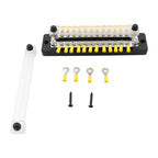 CP-3115 1 Pair 150A 12-48V RV Yacht Double-row 12-way Busbar with 56pcs Terminals, CP-3115