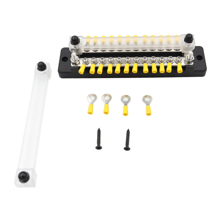 CP-3115 1 Pair 150A 12-48V RV Yacht Double-row 12-way Busbar with 56pcs Terminals, CP-3115